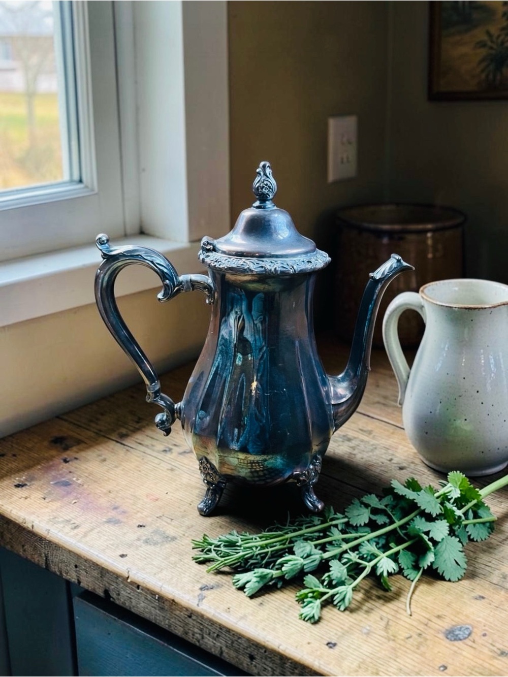 Vintage Countess Silverplate Coffee Pot Ornate Design